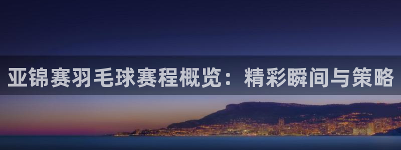 亚锦赛羽毛球赛程概览：精彩瞬间与策略